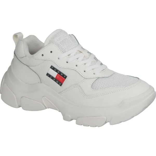 Tommy Hilfiger LEATHER HYBRID CHUNKY SOLE TRAINER Dámska obuv na voľný čas, biela, veľkosť