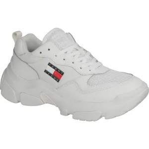 Tommy Hilfiger LEATHER HYBRID CHUNKY SOLE TRAINER Dámska obuv na voľný čas, biela, veľkosť
