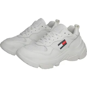 Tommy Hilfiger LEATHER HYBRID CHUNKY SOLE TRAINER Dámska obuv na voľný čas, biela, veľkosť