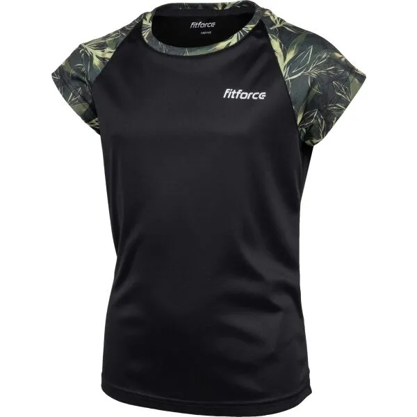 Fitforce MOOGLY Dievčenské fitness tričko, čierna, veľkosť 116-122