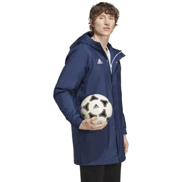 adidas ENTRADA 22 STADIUM JACKET Juniorská futbalová bunda, tmavo modrá, veľkosť