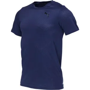 Puma TRAIN FAV BLASTER Pánske tričko, tmavo modrá, veľkosť
