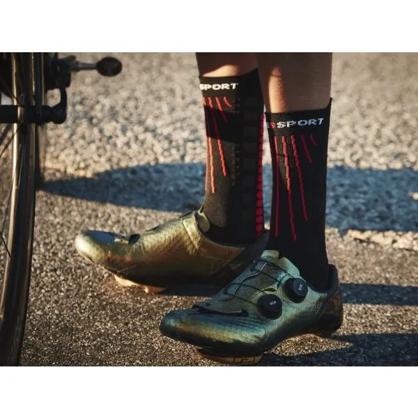 Compressport AERO SOCKS Cyklistické ponožky, čierna, veľkosť