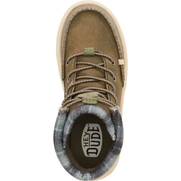 HEY DUDE BRADLEY Y CLASSIC Detská voľnočasová obuv, khaki, veľkosť