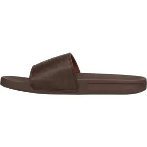 Quiksilver RIVI NUBUCK SLIDE Pánske kožené šľapky, hnedá, veľkosť 39