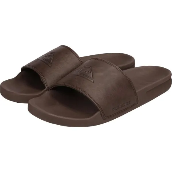 Quiksilver RIVI NUBUCK SLIDE Pánske kožené šľapky, hnedá, veľkosť 39