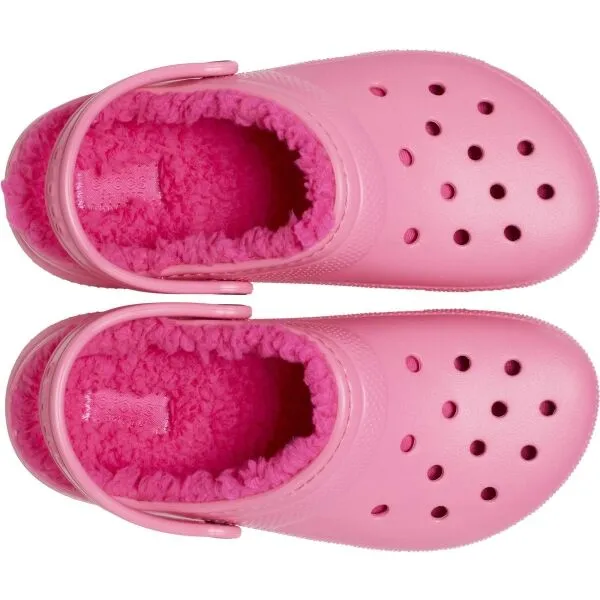Crocs CLASSIC LINED CLOG K Dievčenská nazúvacia obuv, ružová, veľkosť 32/33