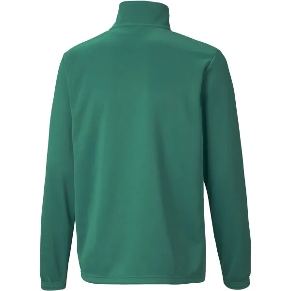 Puma TEAMRISE 1 4 ZIP TOP JR Chlapčenská mikina, zelená, veľkosť