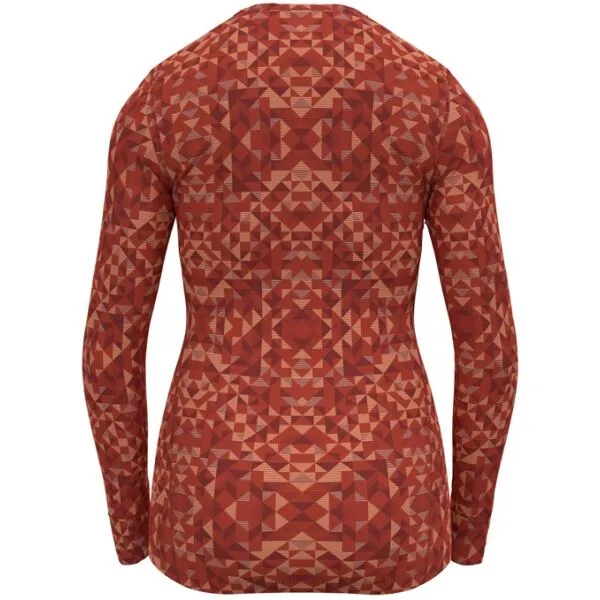 Odlo W BL TOP ACTIVEWARM ECO GRAPHIC Dámske funkčné tričko, červená, veľkosť