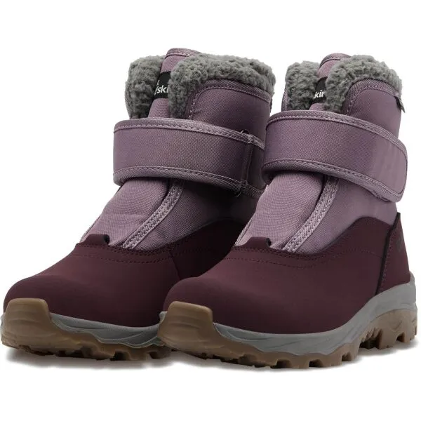 Jack Wolfskin VOJO SHELL TEXAPORE MID VC K Detská zimná obuv, vínová, veľkosť