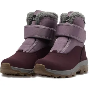 Jack Wolfskin VOJO SHELL TEXAPORE MID VC K Detská zimná obuv, vínová, veľkosť