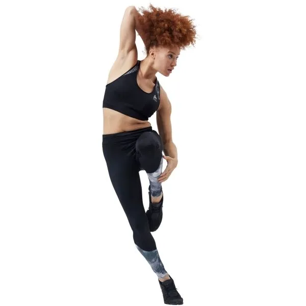 Odlo W ESSENTIAL PRINT TIGHTS Dámske bežecké legíny, čierna, veľkosť