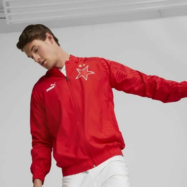 Puma SKS PREMATCH JACKET Pánska futbalová bunda, červená, veľkosť