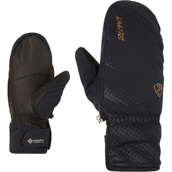 Dámske palčiaky Ziener Karoia WS PR Mitten - black/rose metallic