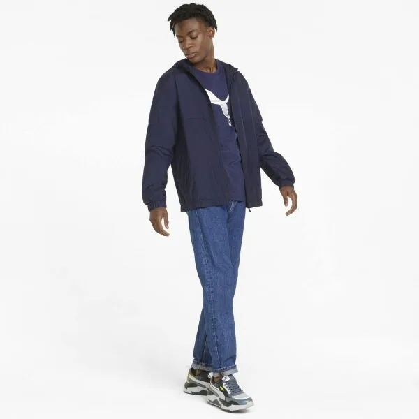 Puma ESS SOLID WINDBREAKER Pánska bunda, tmavo modrá, veľkosť