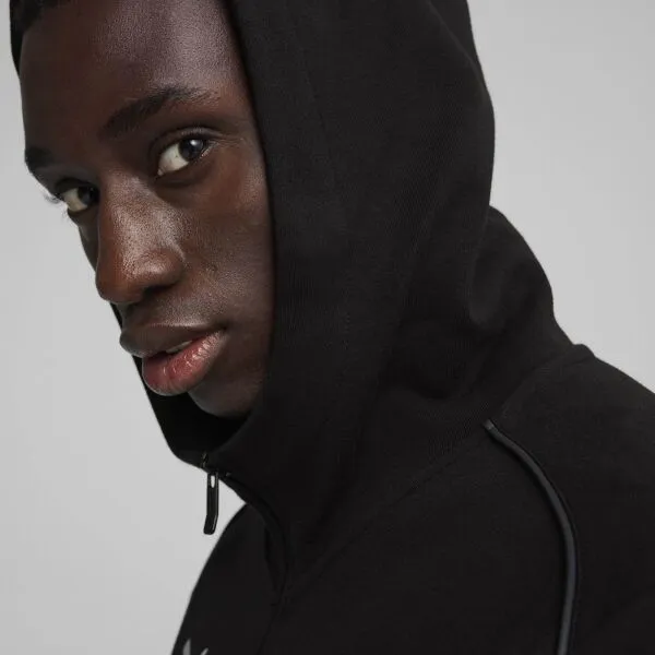 Puma TEAMFINAL CASUALS HOODED JACKET Pánska športová mikina, čierna, veľkosť