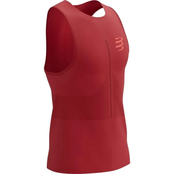 Compressport PRO RACING SINGLET M Pánske bežecké tielko, červená, veľkosť