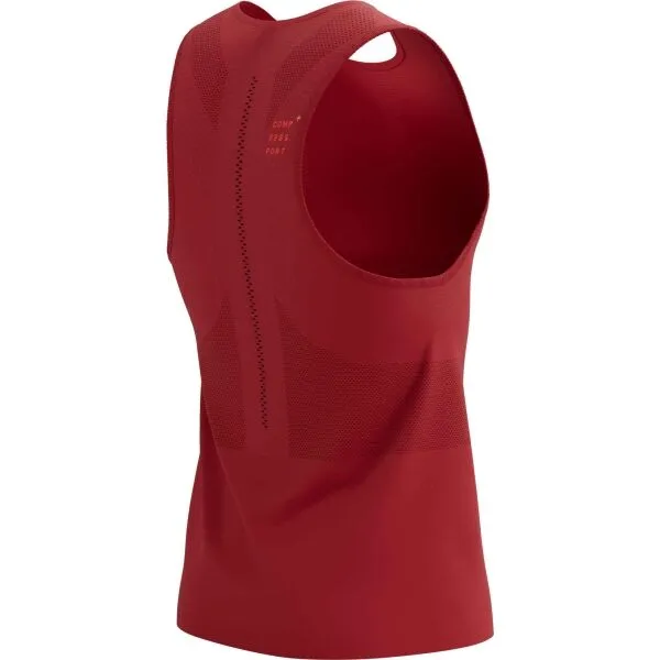 Compressport PRO RACING SINGLET M Pánske bežecké tielko, červená, veľkosť
