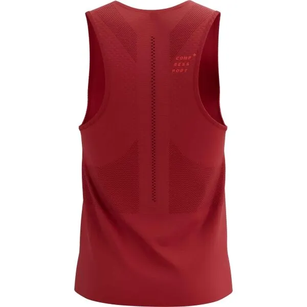 Compressport PRO RACING SINGLET M Pánske bežecké tielko, červená, veľkosť