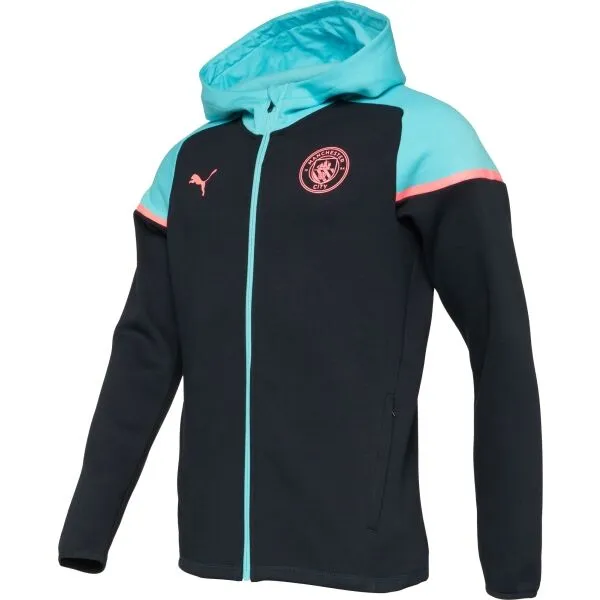 Puma MCFC CASUALS HOODED JACKET Pánska bunda, čierna, veľkosť