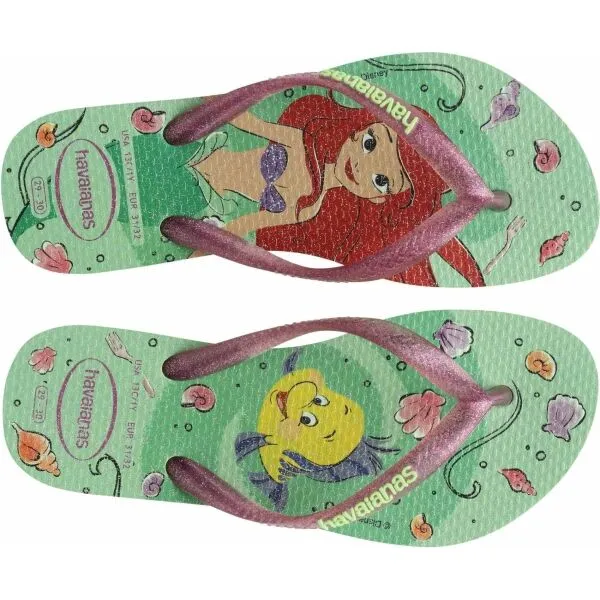 HAVAIANAS KIDS SLIM PRINCESS Dievčenské žabky, svetlo zelená, veľkosť 29/30