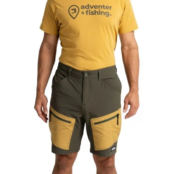 ADVENTER & FISHING FUNCTIONAL OUTDOOR SHORTS Pánske impregnované kraťasy, tmavo sivá, veľkosť