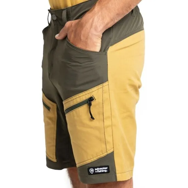 ADVENTER & FISHING FUNCTIONAL OUTDOOR SHORTS Pánske impregnované kraťasy, tmavo sivá, veľkosť
