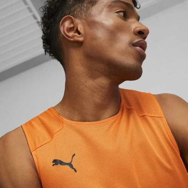 Puma HOOPS TEAM REVERSE PRACTICE JERSEY Pánsky basketbalový dres, oranžová, veľkosť