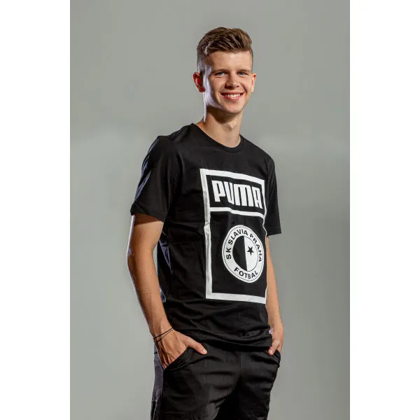Puma SLAVIA PRAGUE GRAPHIC TEE Pánske tričko, čierna, veľkosť