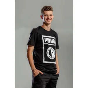 Puma SLAVIA PRAGUE GRAPHIC TEE Pánske tričko, čierna, veľkosť