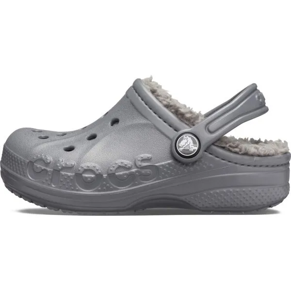 Crocs BAYA LINED CLOG K Detské šľapky, sivá, veľkosť 32/33