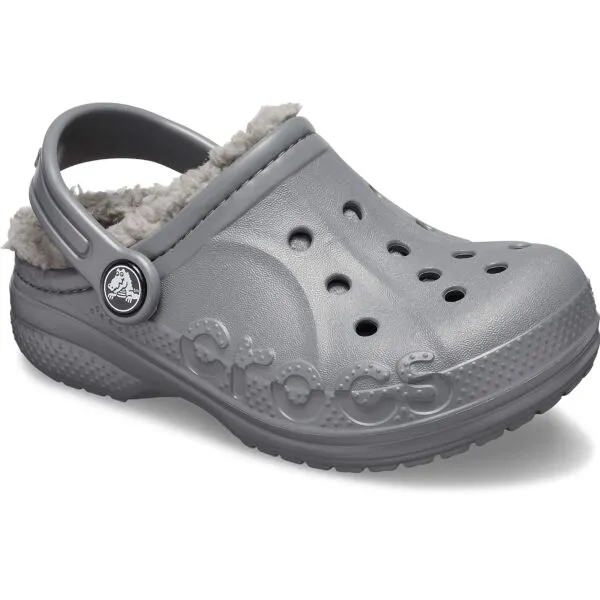 Crocs BAYA LINED CLOG K Detské šľapky, sivá, veľkosť 32/33