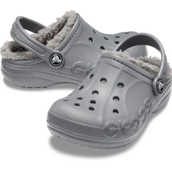 Crocs BAYA LINED CLOG K Detské šľapky, sivá, veľkosť 32/33