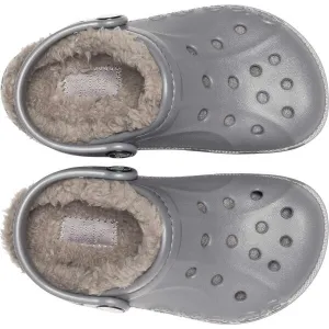 Crocs BAYA LINED CLOG K Detské šľapky, sivá, veľkosť 32/33