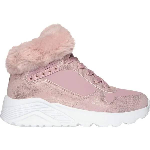 Skechers UNO LITE - COMFURT COLLAR Dievčenská zimná obuv, ružová, veľkosť