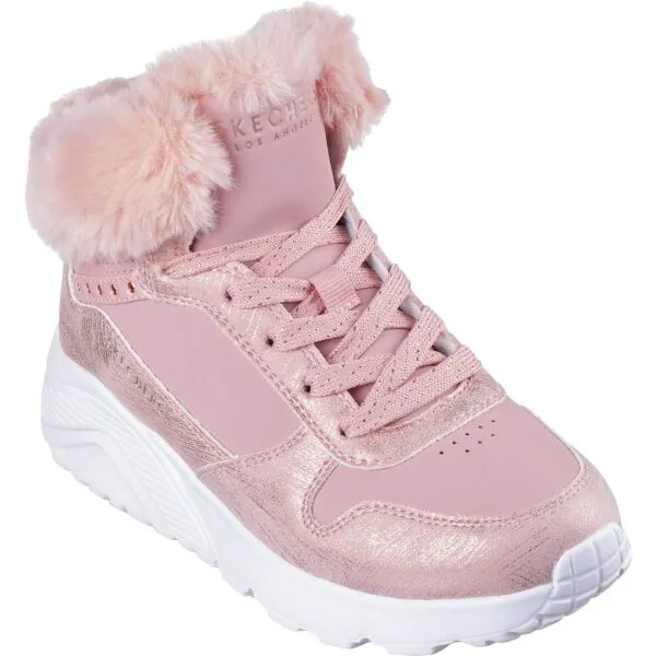 Skechers UNO LITE - COMFURT COLLAR Dievčenská zimná obuv, ružová, veľkosť