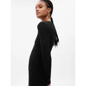 GAP LS TEXTURED Dámske šaty, čierna, veľkosť