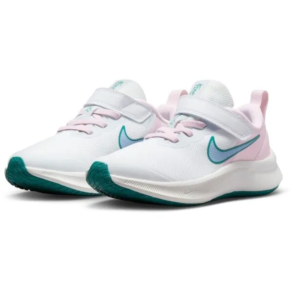 Nike STAR RUNNER 3 PSV Dievčenská voľnočasová obuv, biela, veľkosť 27.5