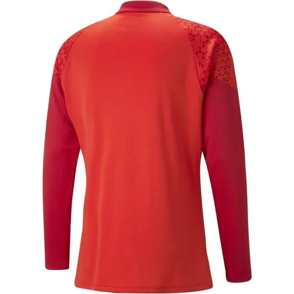 Puma TEAMCUP TRAINING 1/4 ZIP TOP Pánska športová mikina, červená, veľkosť XXL