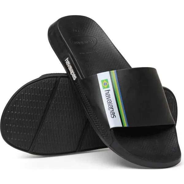 HAVAIANAS SLIDE BRASIL Unisex šľapky, čierna, veľkosť 37/38