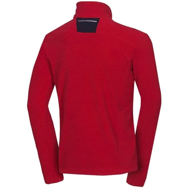 Pánska zateplená turistická mikina so zipsom NORTHFINDER LUDOVICO-307darkred
