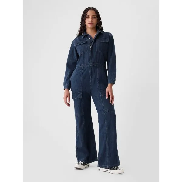 GAP Denim cargo jumpsuit Utility - Women's