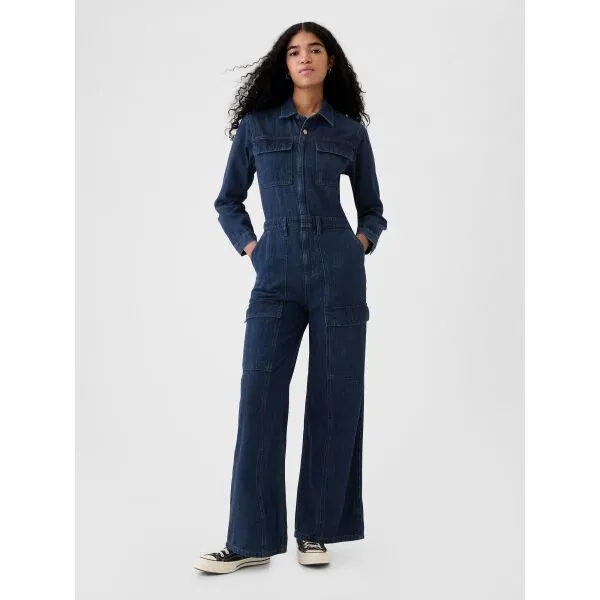 GAP Denim cargo jumpsuit Utility - Women's