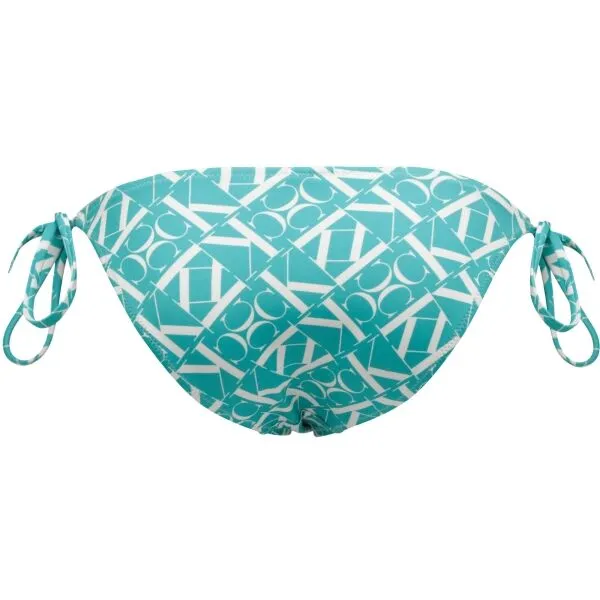 Calvin Klein STRING SIDE TIE-PRINT Dámsky spodný diel plaviek, tyrkysová, veľkosť