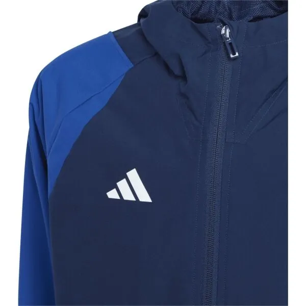 adidas TIRO23 C JACKET Chlapčenská futbalová bunda, tmavo modrá, veľkosť