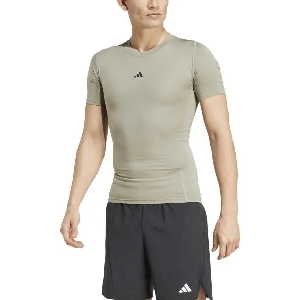 adidas TECHFIT COMPRESSION TRAINING T-SHIRT Pánske fitness tričko, sivá, veľkosť
