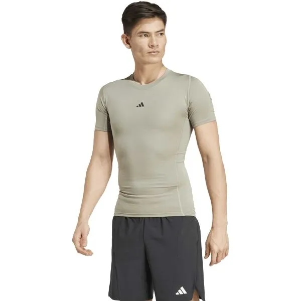 adidas TECHFIT COMPRESSION TRAINING T-SHIRT Pánske fitness tričko, sivá, veľkosť