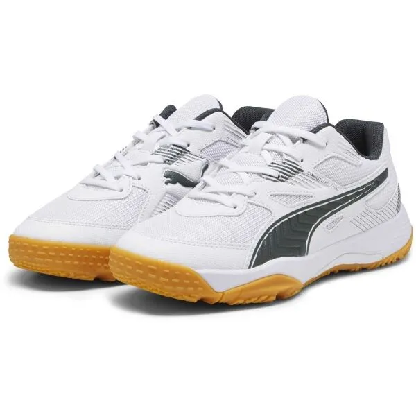 Puma SOLARFLASH JR II Juniorská halová obuv, biela, veľkosť 33