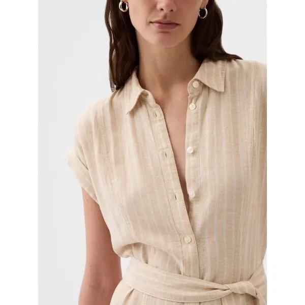 GAP TIE WAIST Dámske šaty, béžová, veľkosť