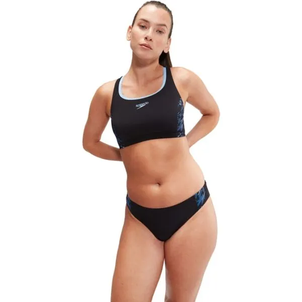 Speedo PLACEMENT 2 PIECE Dámske dvojdielne plavky, čierna, veľkosť
